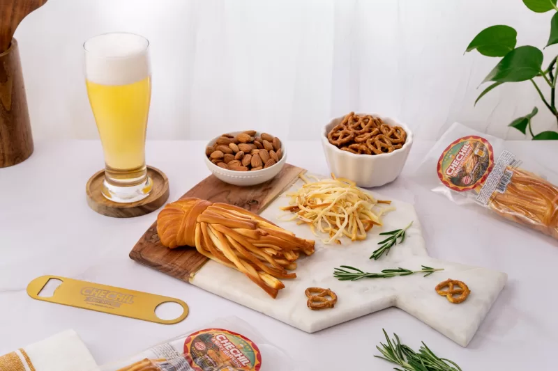 Chechil Smoked Braided String-Cheese – the ultimate beer and cheese pairing, hand-braided and lightly smoked.